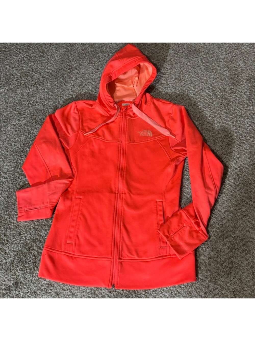 The North Face Hoodie Jacket Women's Activewear Full Zip Neon Coral Pink M